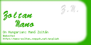 zoltan mano business card